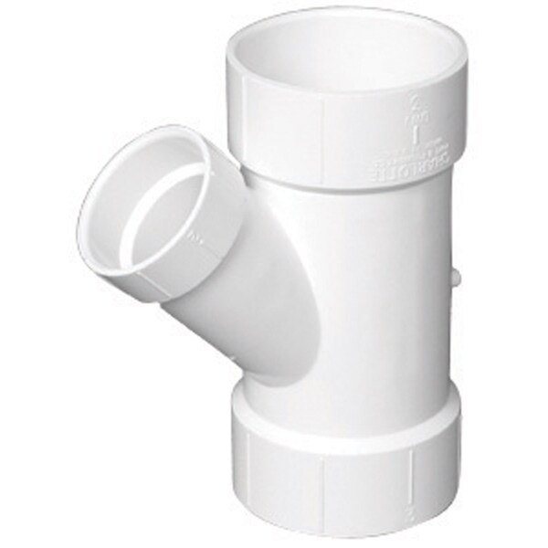 Charlotte Pipe And Foundry Charlotte Pipe Schedule 40 3 in. Hub X 3 in. D Hub PVC Reducing Wye 1 pk PVC006011200 - main